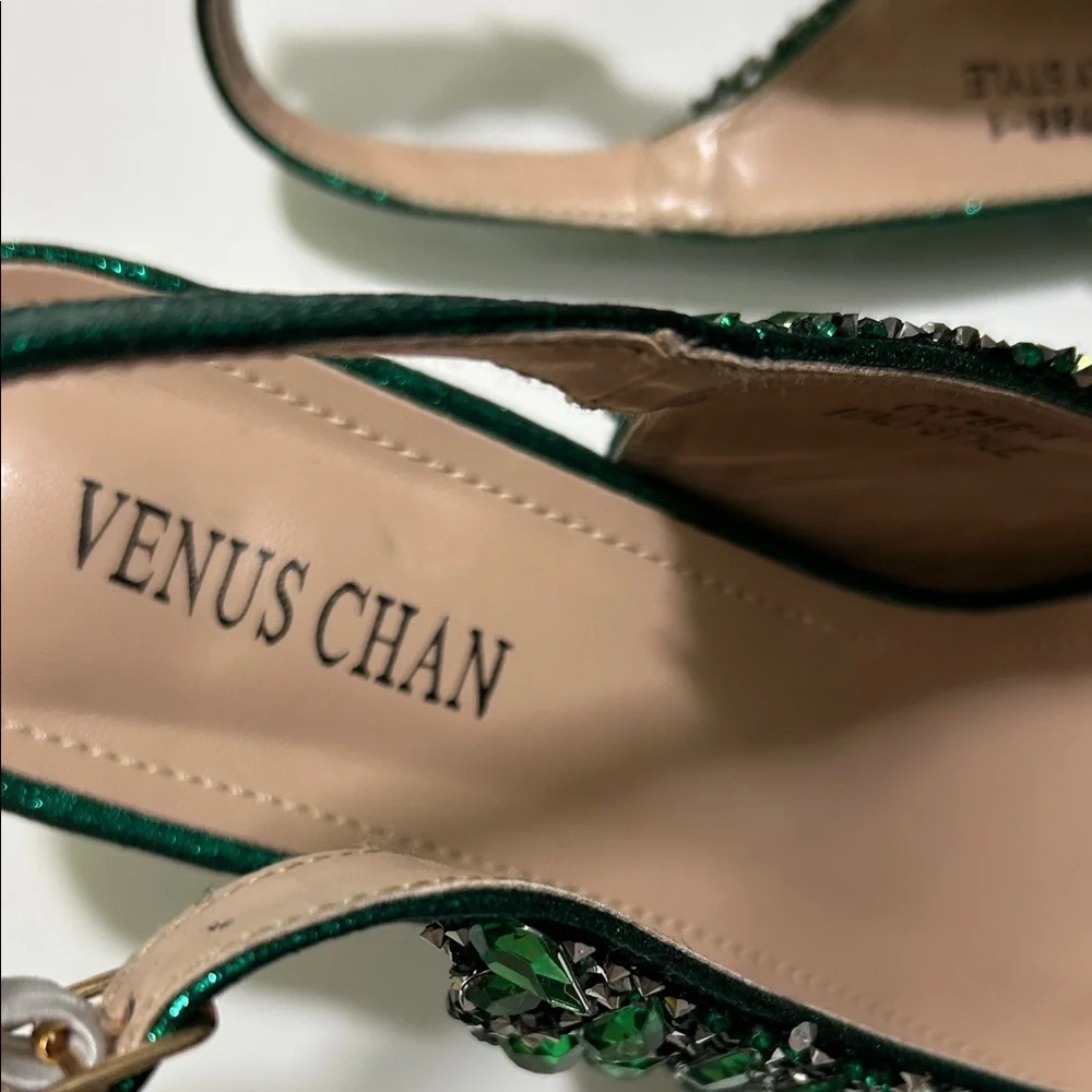 Green Embellished Women's Heels - Picture 6 of 17
